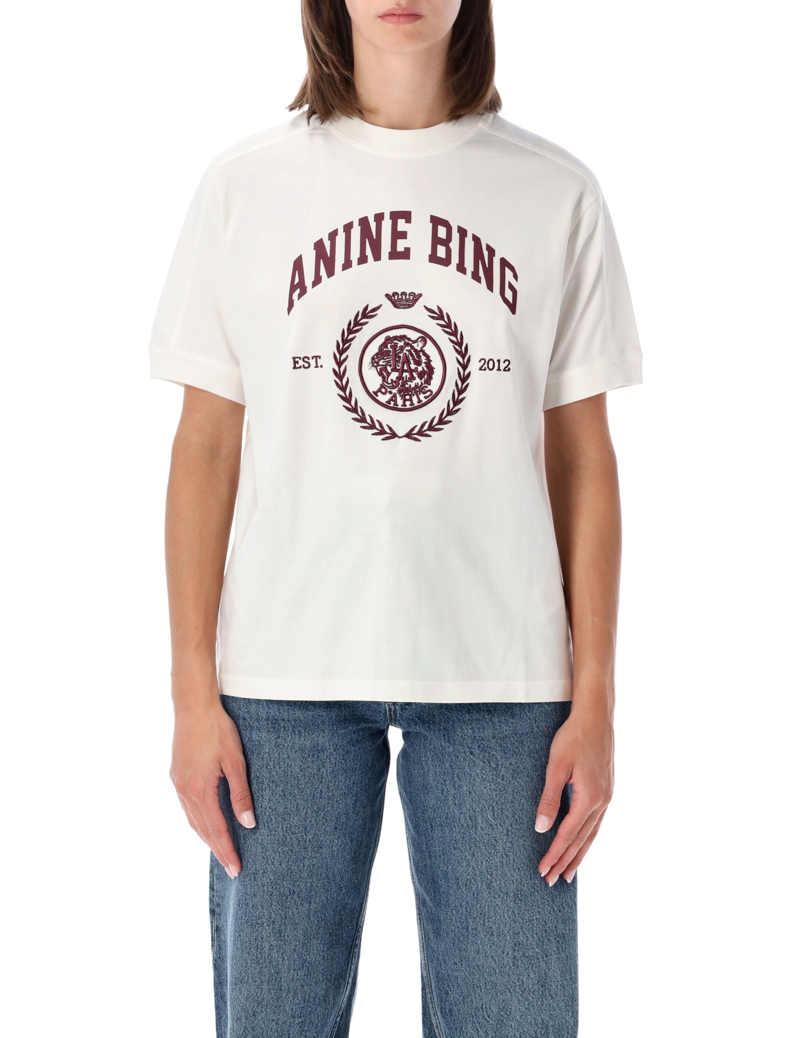 [Anine Bing] T-shirts Short Sleeve FW26 A0812695WKHA3CREAM
