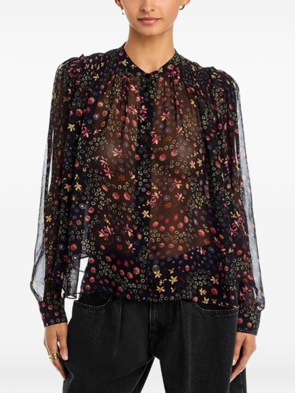 [Marant Etoile] Shirts Long Sleeve FW26 HT0947FA D3J01E BKEC
