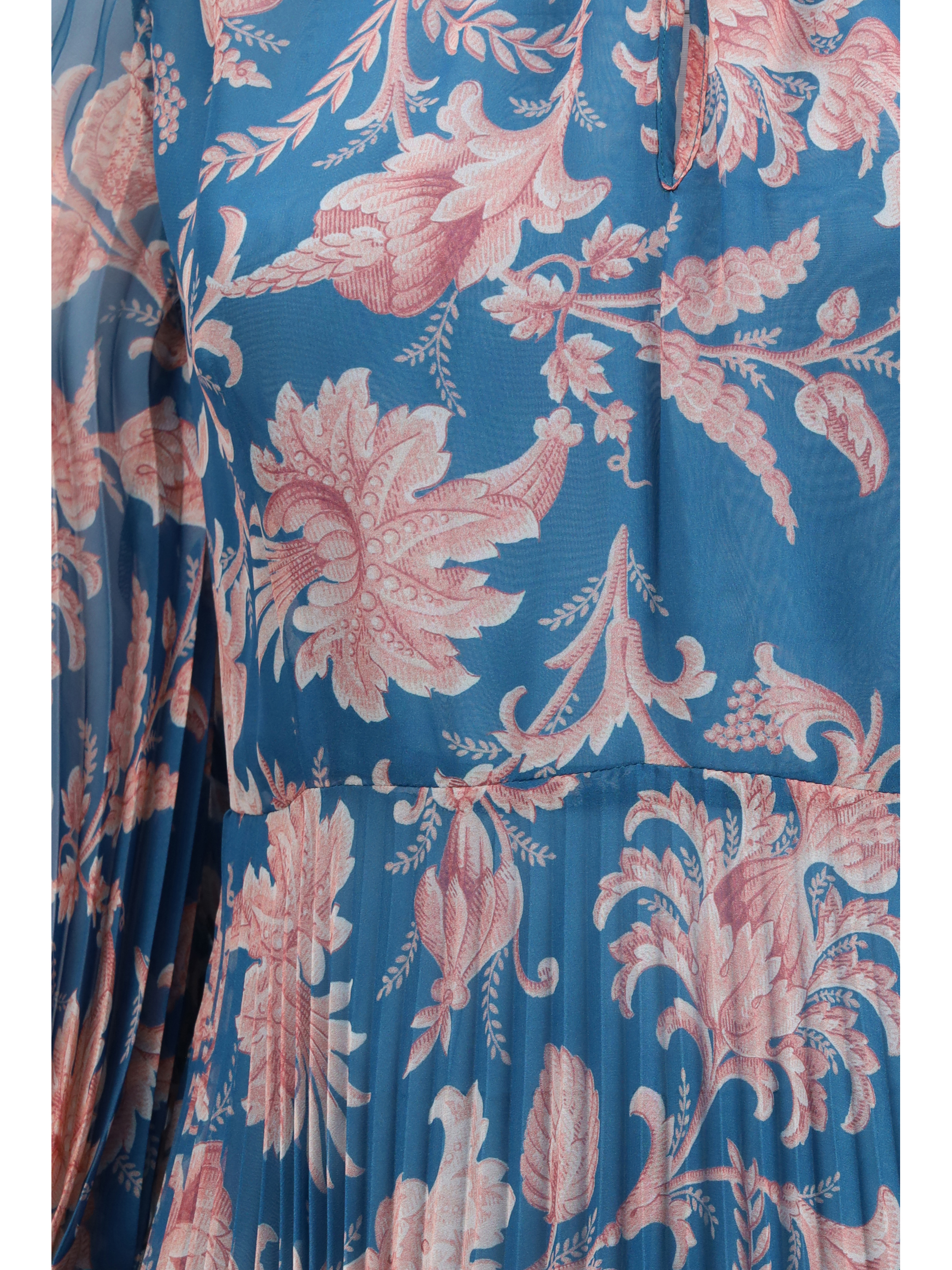 Maxi pleated Dress with flared sleeves