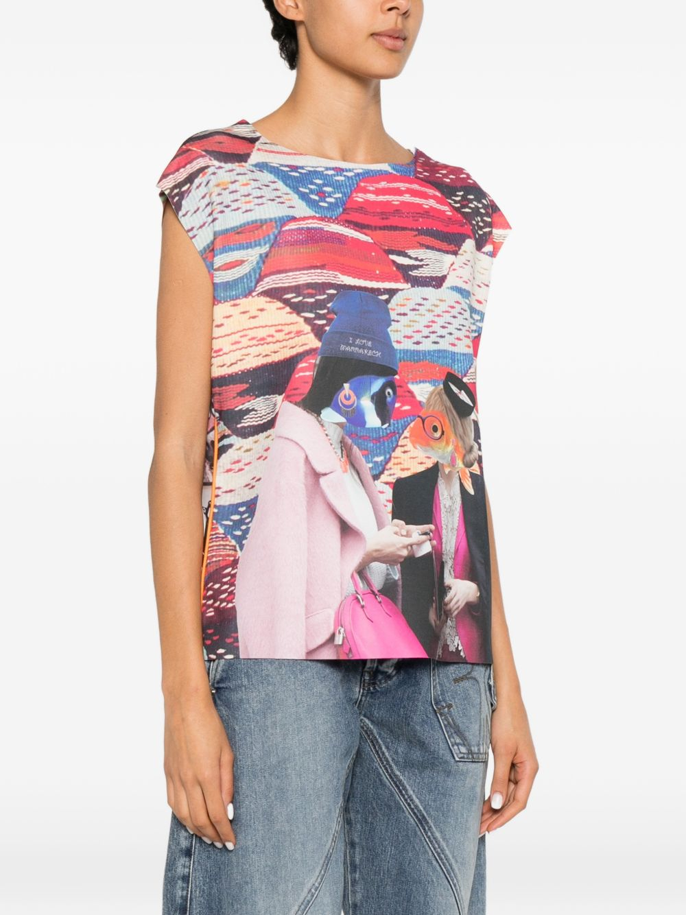 [THE ARTISTYLIST] T-shirts Sleeveless SS26 FISH SCUBA TOP MLT