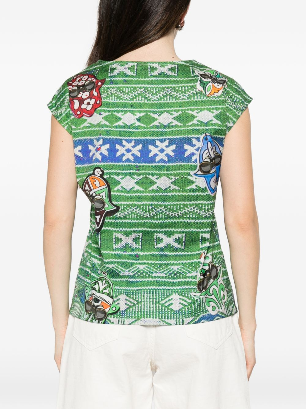 [THE ARTISTYLIST] T-shirts Sleeveless SS26 ELEPHANT TOP COTTON MLT