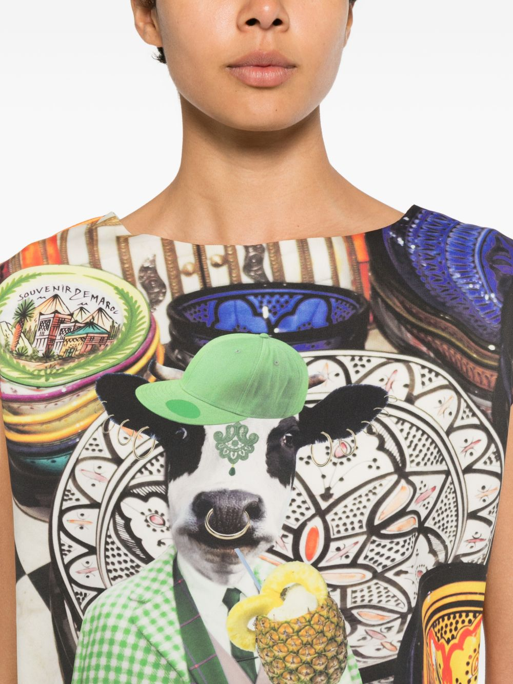 [THE ARTISTYLIST] T-shirts Sleeveless SS26 COW SCUBA TOP MLT