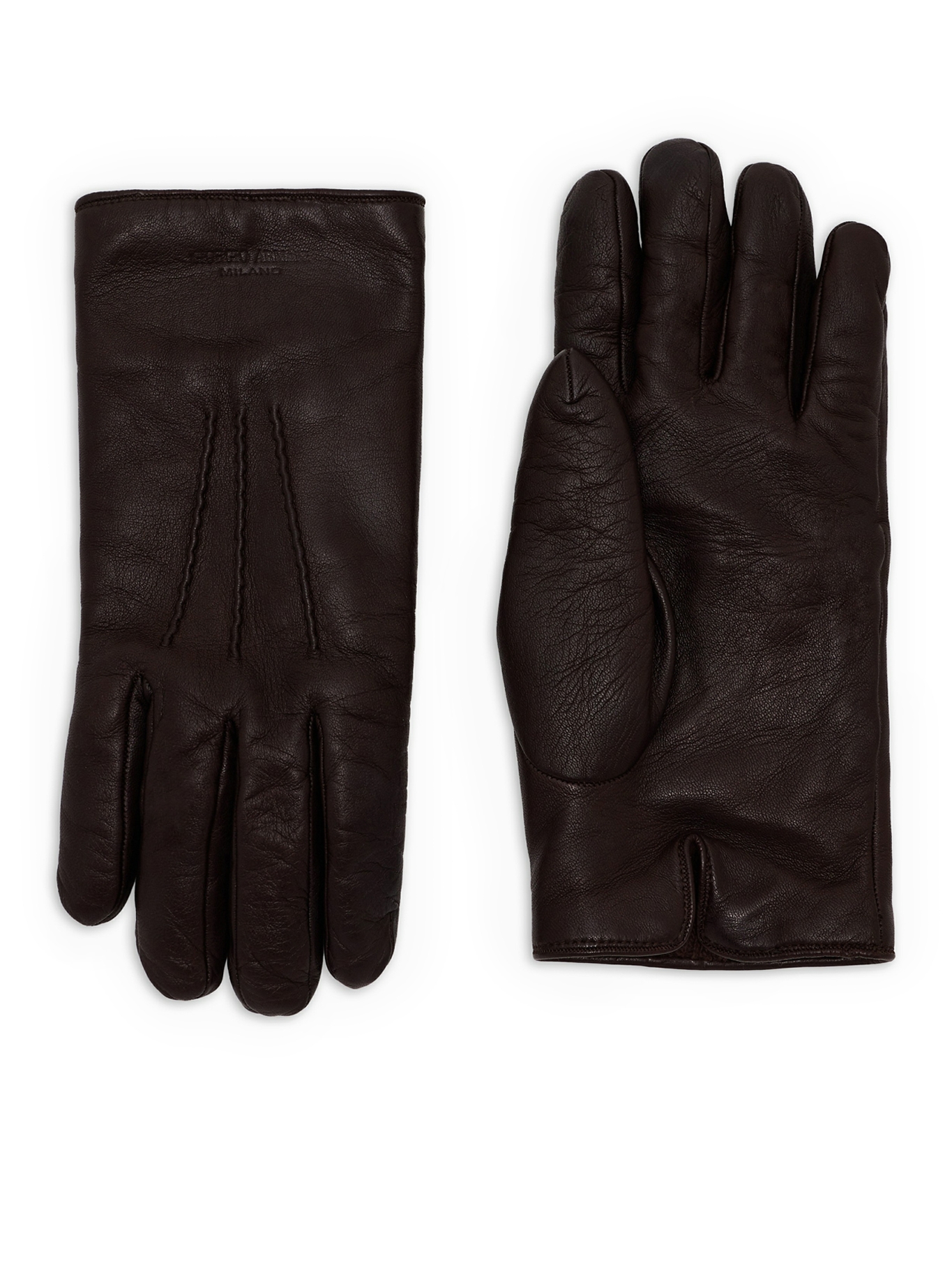 [Giorgio Armani] Gloves FW26 7441332F20300059 BROWN MORO