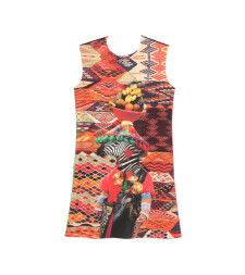 [THE ARTISTYLIST] Sleeveless dress SS26 ZEBRA SCUBA DRESS MLT