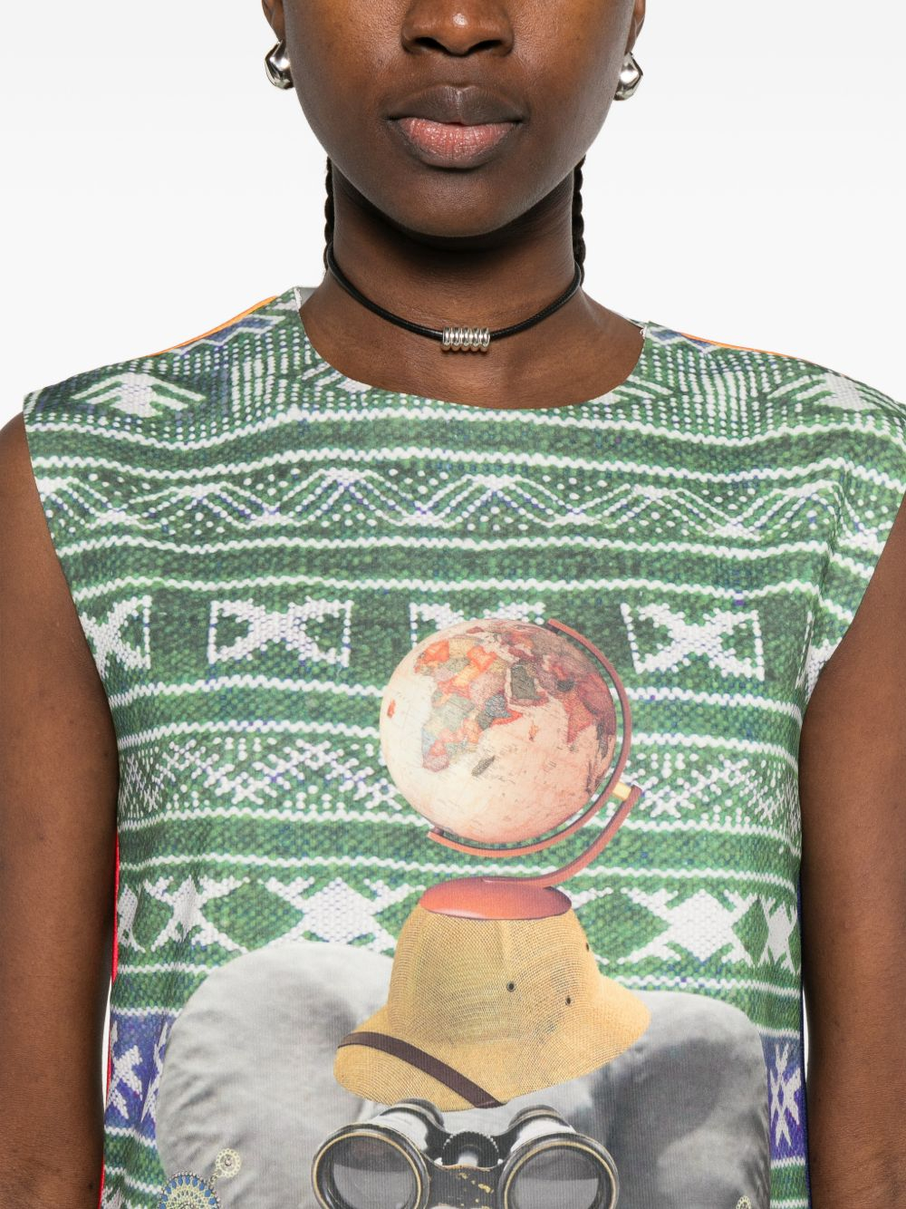 [THE ARTISTYLIST] Sleeveless dress SS26 ELEPHANT SCUBA DRESS MLT