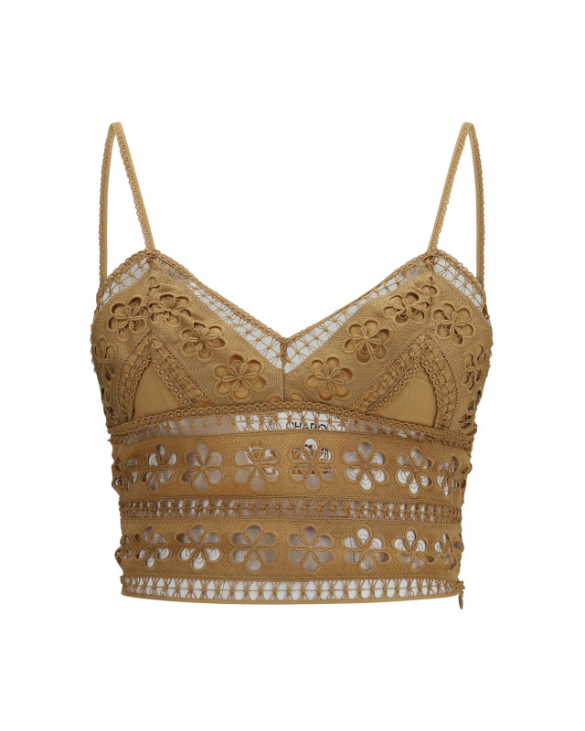 Melie Top in cotton voile and embroidered lace