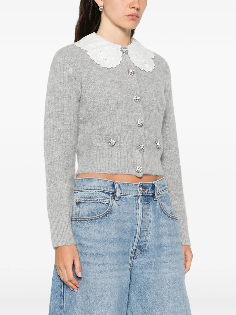 [SELF PORTRAIT] Cardigan SS26 RS26123CGRGREY