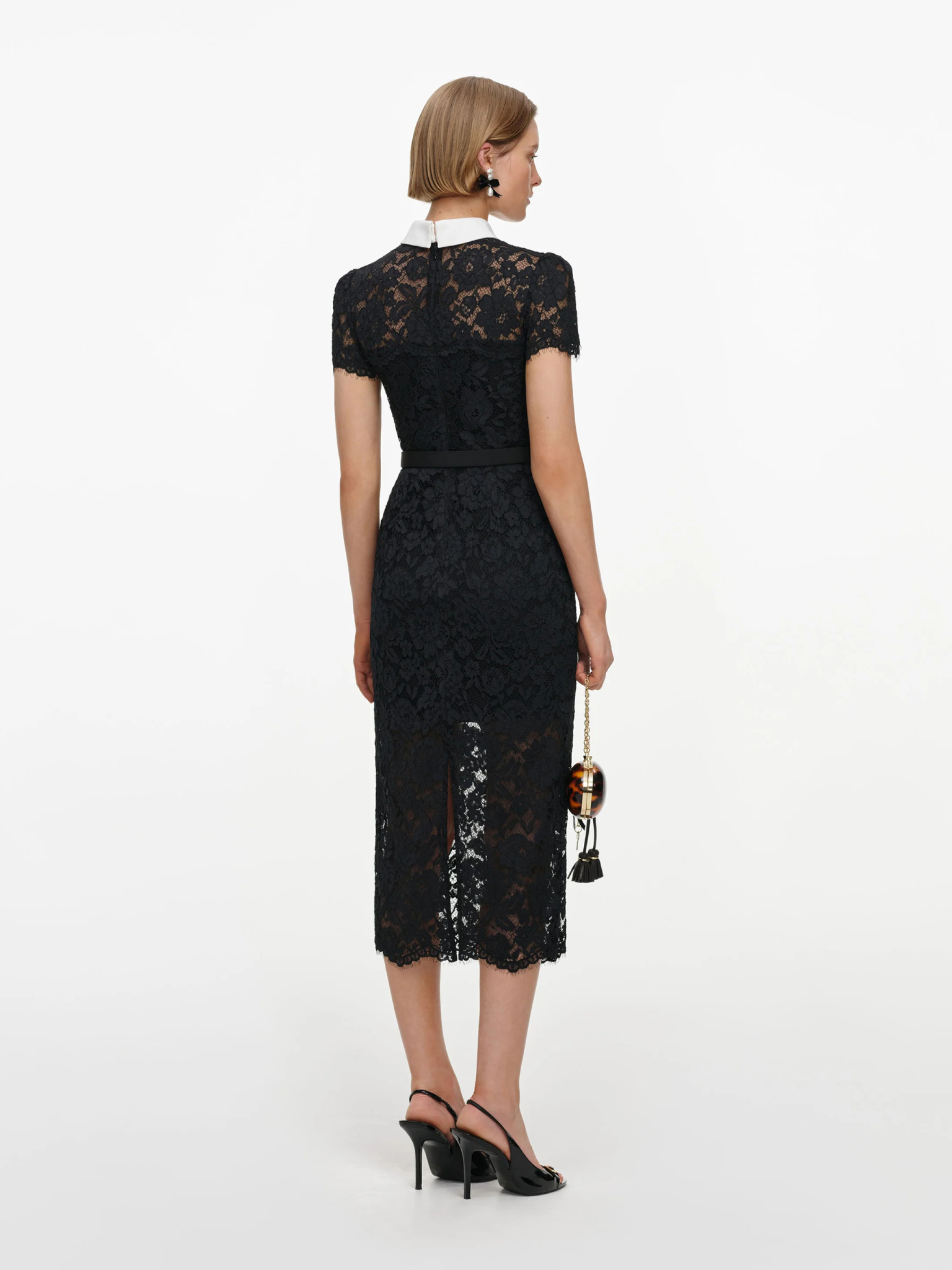 [SELF PORTRAIT] Short sleeve dress FW26 AW26019MABBLACK