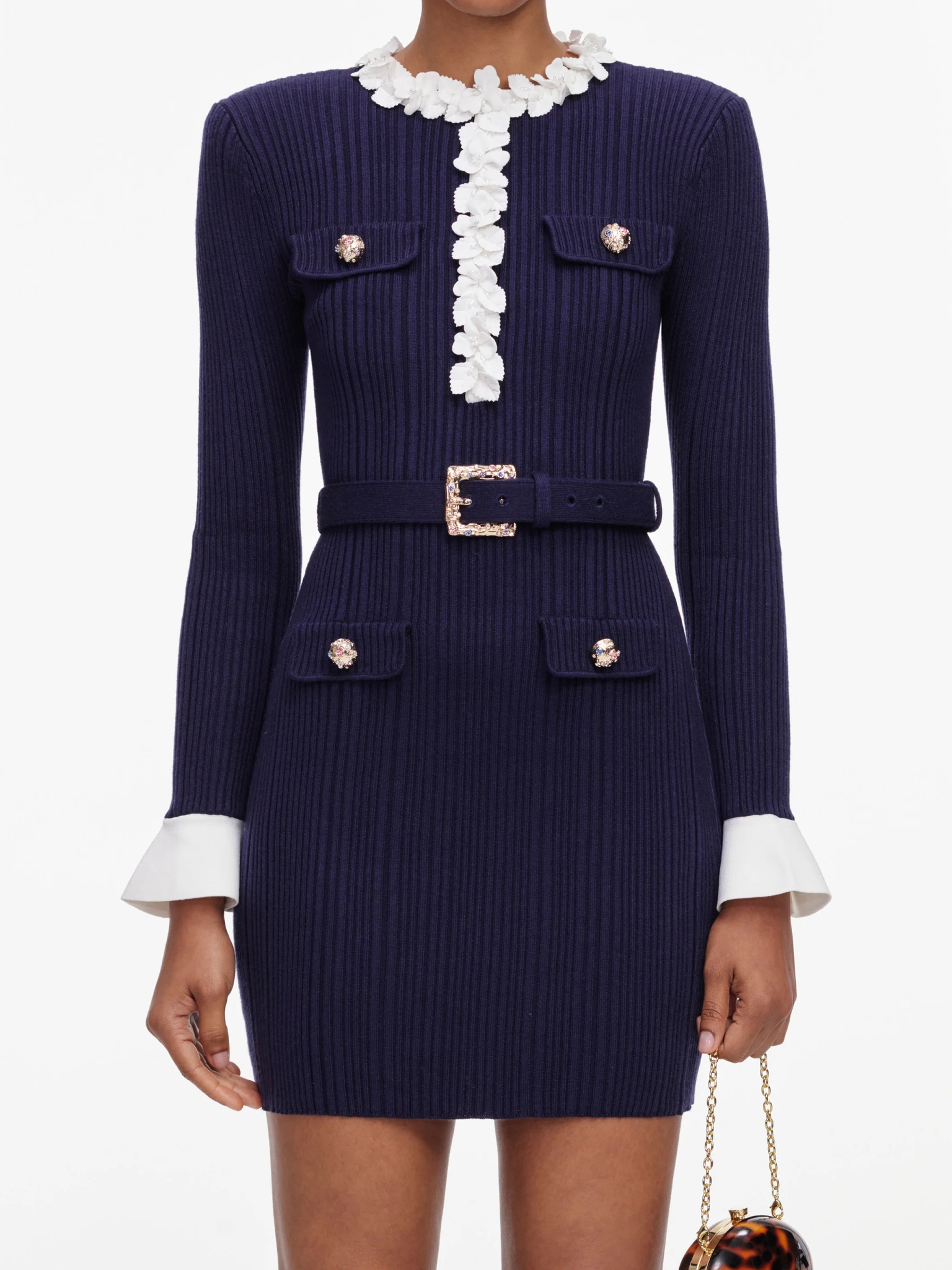 [SELF PORTRAIT] Long sleeve dress FW26 AW26101SNNAVY