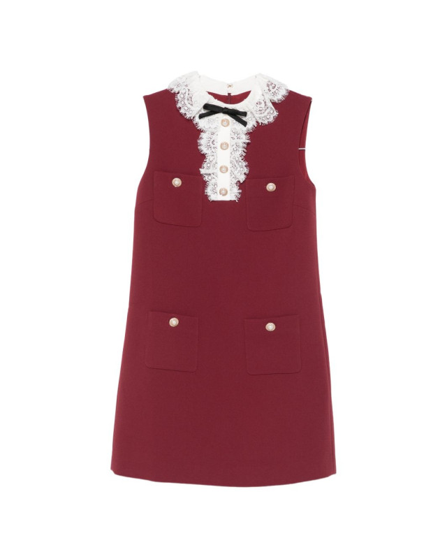 [Self - portrait] Sleeveless dress FW26 PF26-001SB-BUBURGUNDY