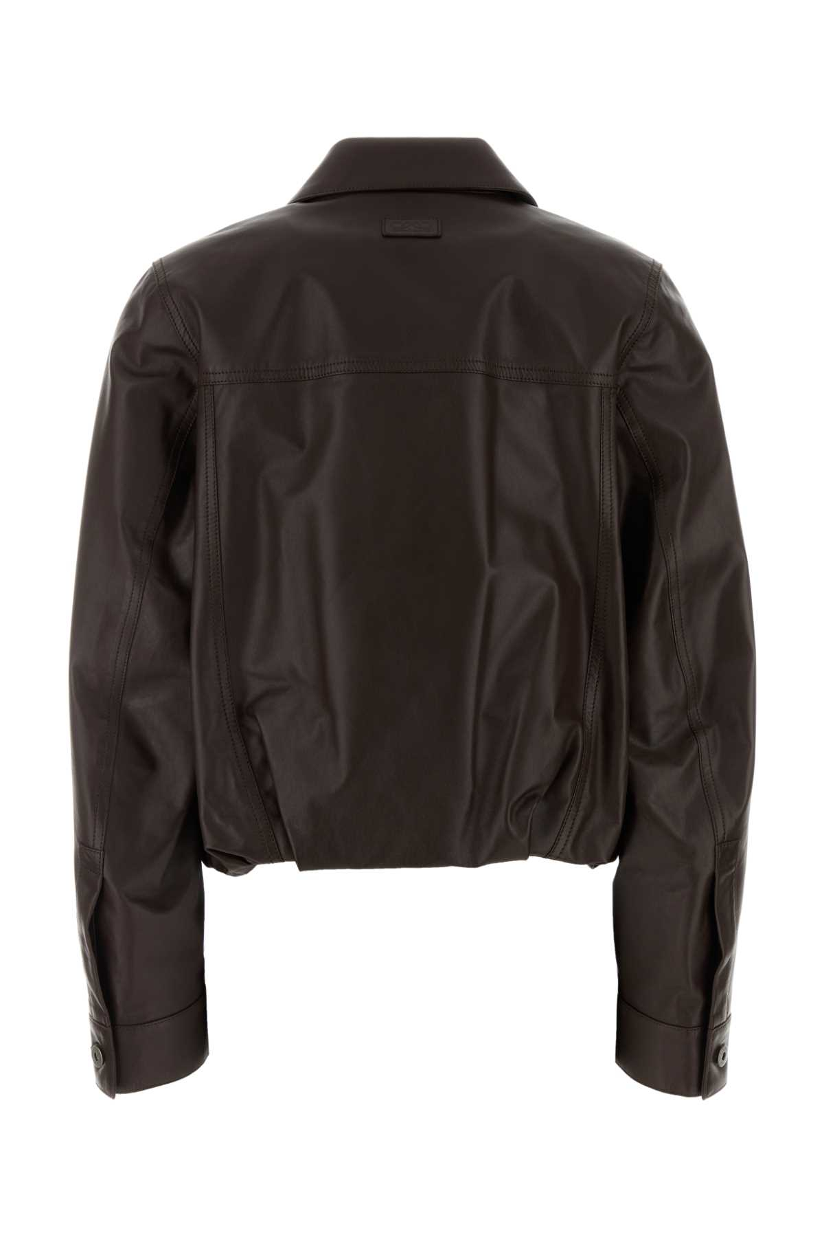 [Loewe] Leather Jacket SS26 S540Y34L96 DARKBROWN