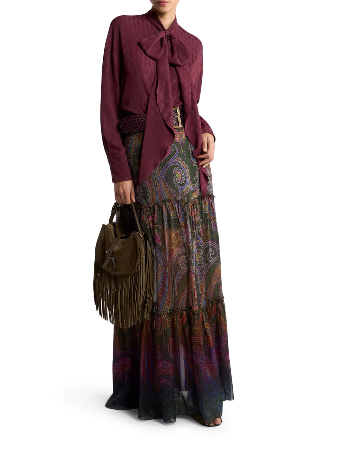 [Etro] Long skirt FW26 WRFA021699SP11HX0893 GREEN