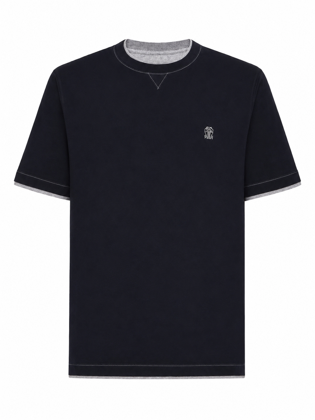 [Brunello Cucinelli] T-shirts Short Sleeve FW26 M0B137451GCHM51 NAVY MEDIUM GREY GRIGIO