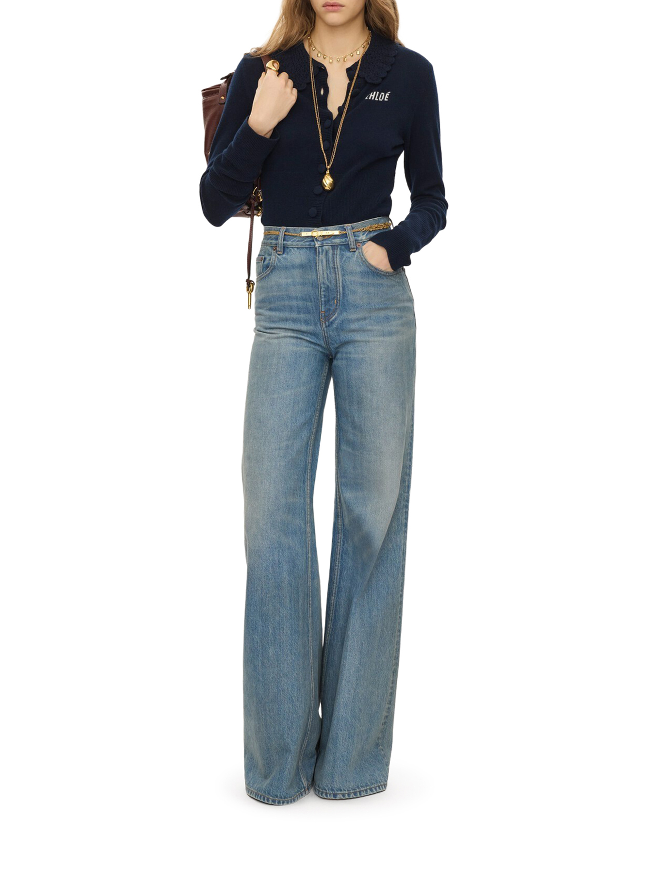 [Chloe] Knitwear FW26 CH26AMC167114C3 INK NAVY