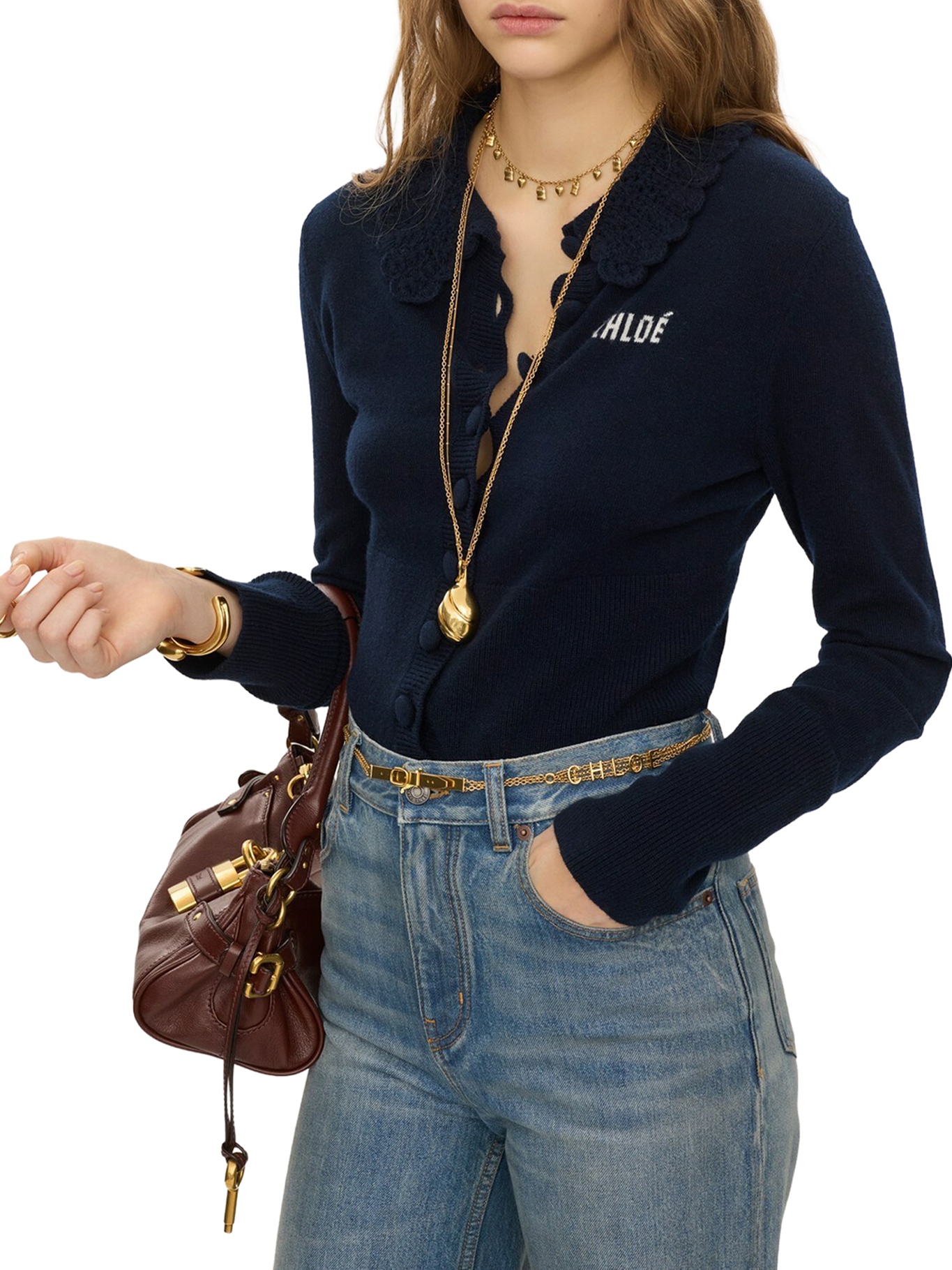 [Chloe] Knitwear FW26 CH26AMC167114C3 INK NAVY