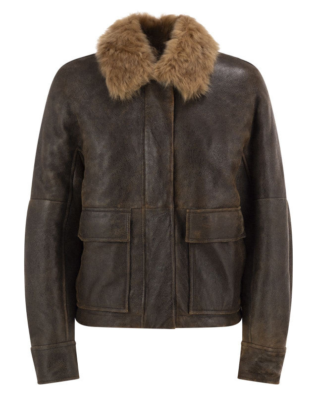 [Brunello Cucinelli] Leather Jacket FW26 MPMMA3805 C9998