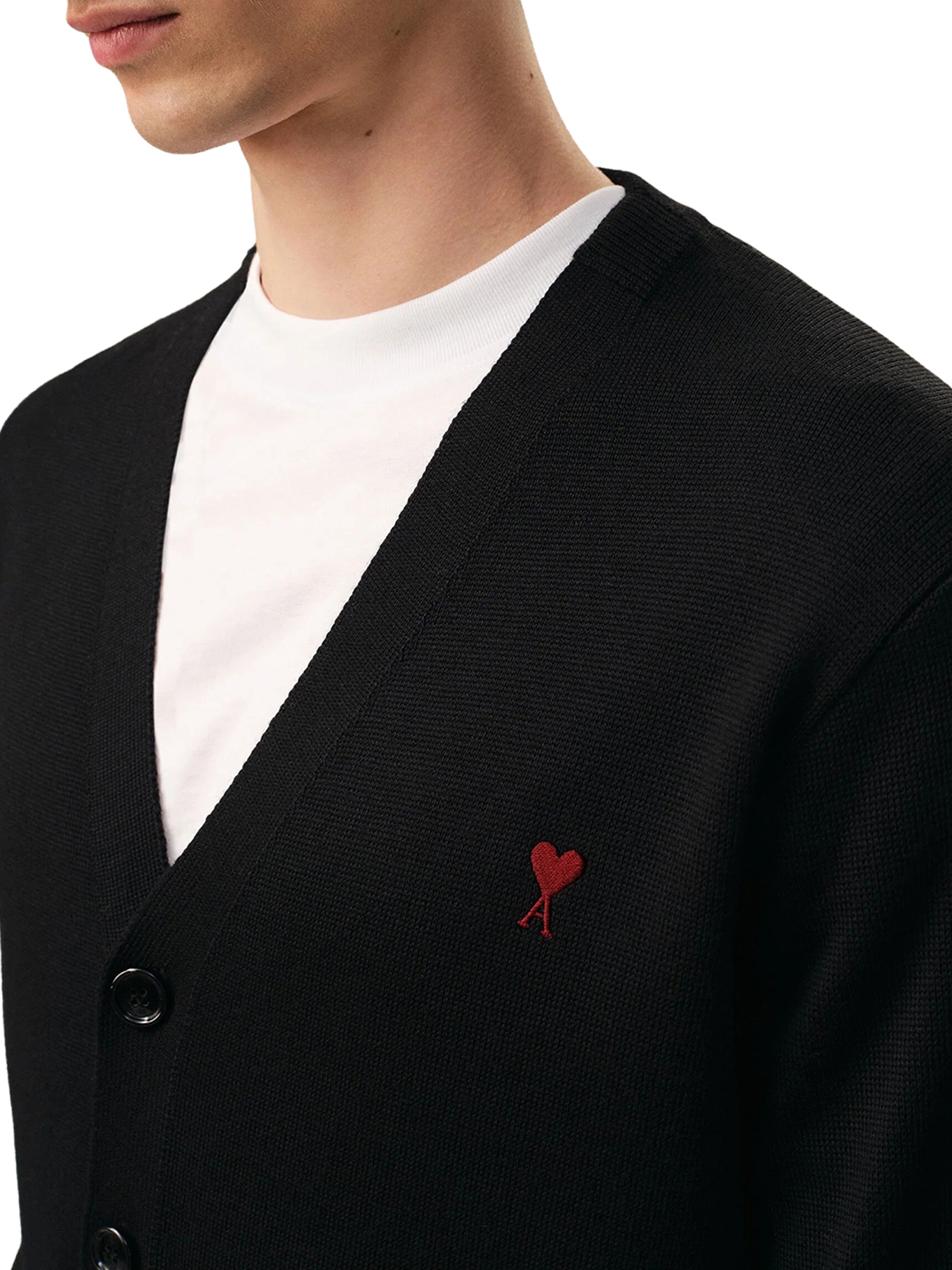 [Ami Paris] Cardigan FW26 HKC361001009 NOIR ROUGE