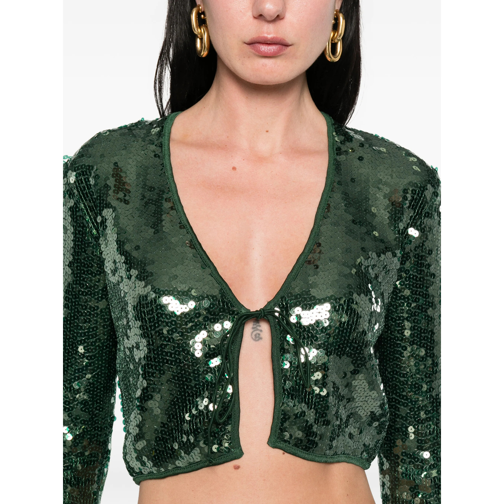 [OSEREE] Blouse SS26 MRS261 SEQUINS GREEN