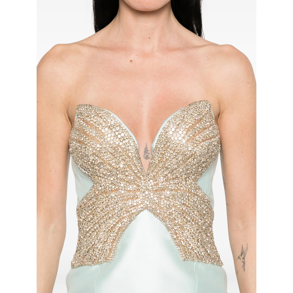 [COSTARELLOS] Sleeveless dress SS26 PS2672 MIKADO AQUA