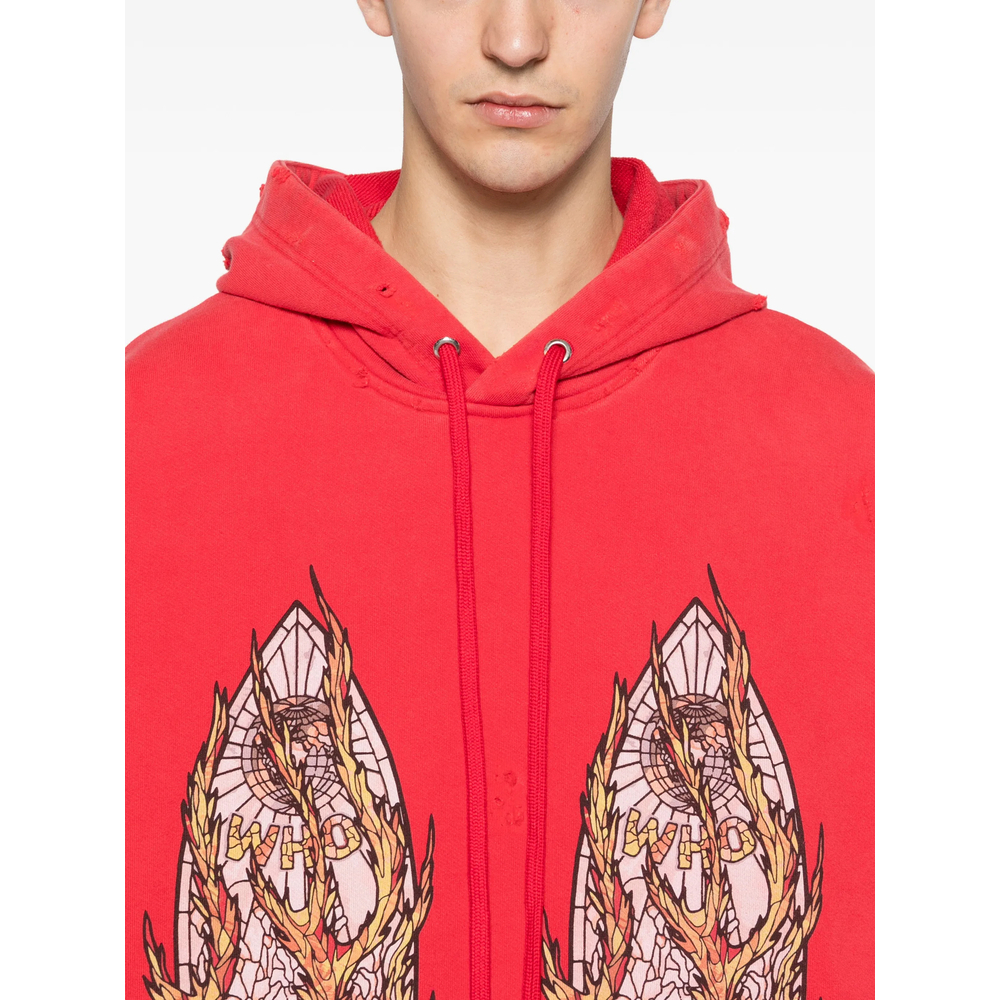 [Who Decides War] Hoodie FW25 FLAME GLASS HO  RUBY