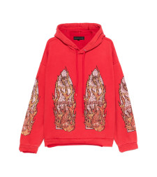 [Who Decides War] Hoodie FW25 FLAME GLASS HO  RUBY