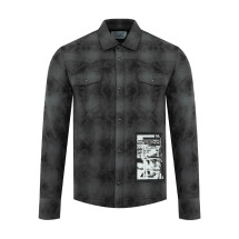 [Midnight Rodeo] Shirts Long Sleeve FW25 MRT-46 DISTRESSED BLACK