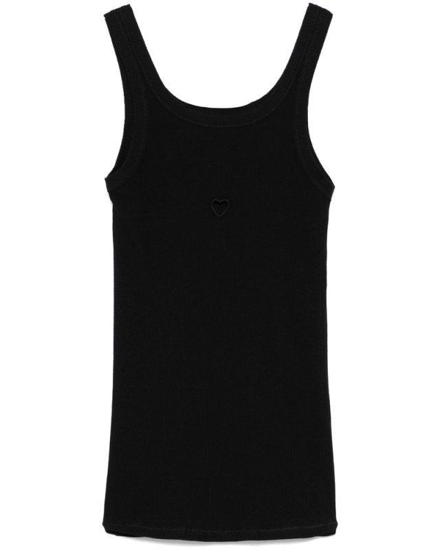 [BASERANGE] Tank top SS26 TOHT-RB HEART BLACK