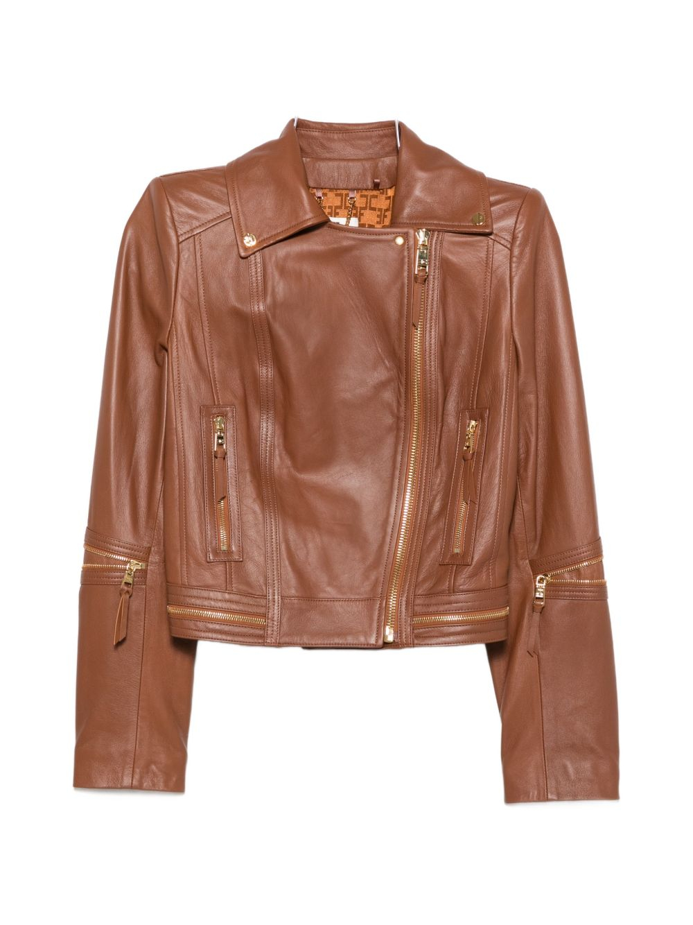 [ELISABETTA FRANCHI] Leather Jacket FW26 GD01Z66E2FK3