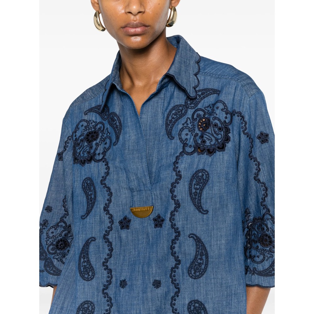 [Zimmermann] Short sleeve dress FW26 8359DSS261  BLUE