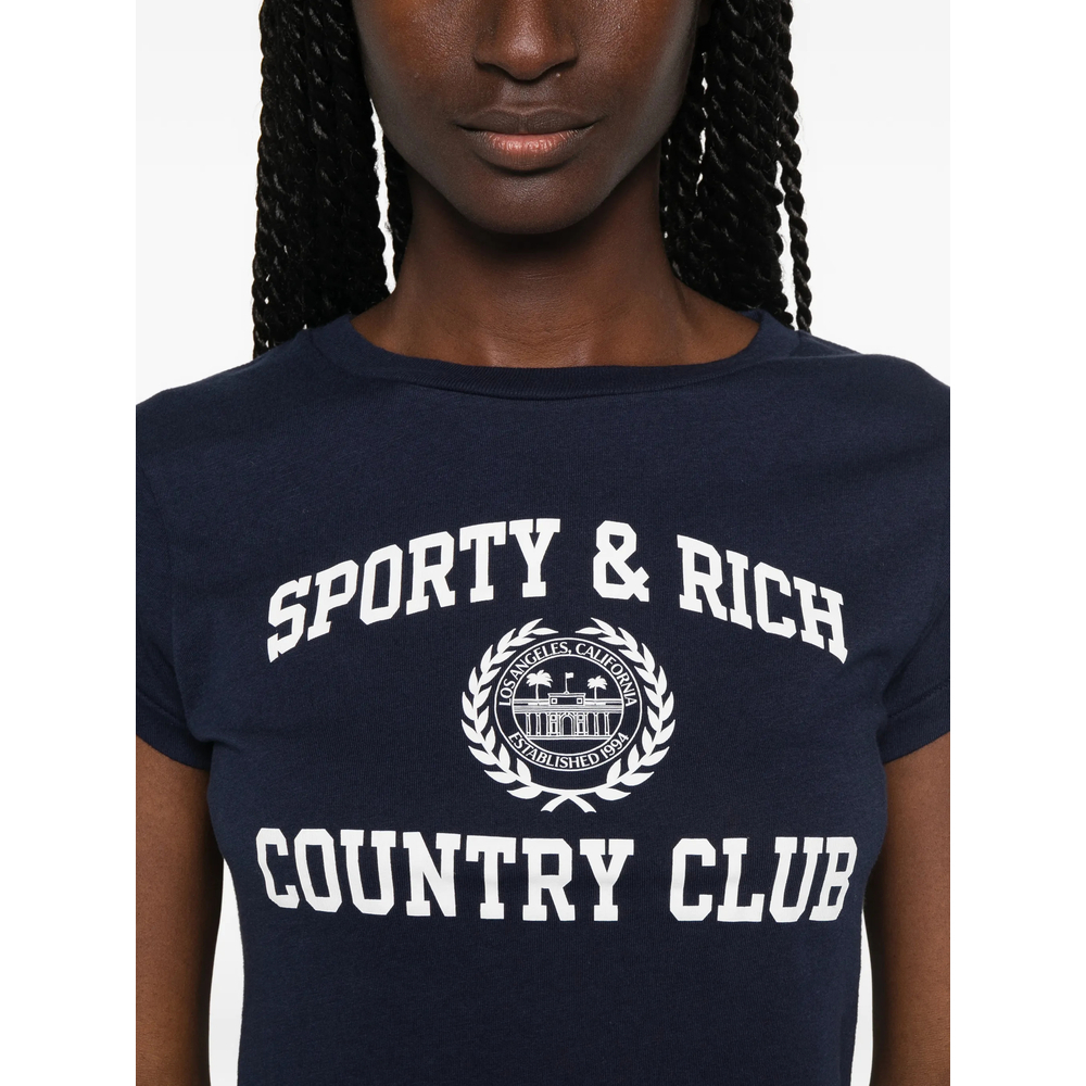 [SPORTY & RICH] T-shirts Short Sleeve FW26 TO11176218BL  DNAVY