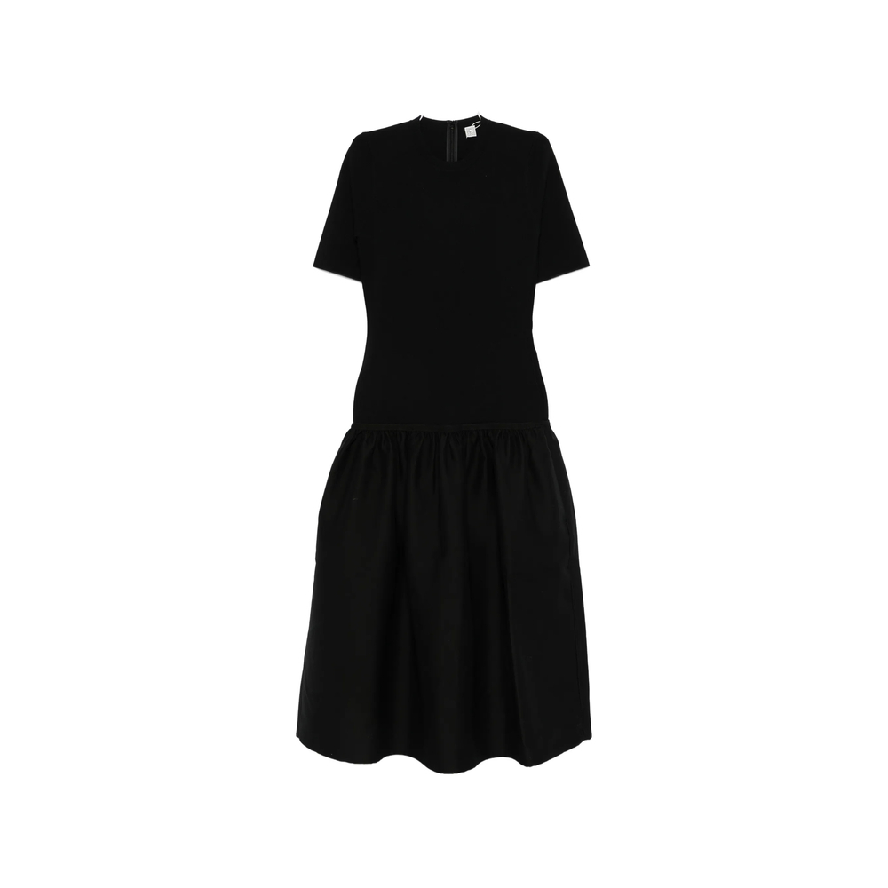 [TOTEME] Short sleeve dress SS26 261-WRD0279 FB0567-001 BLACK
