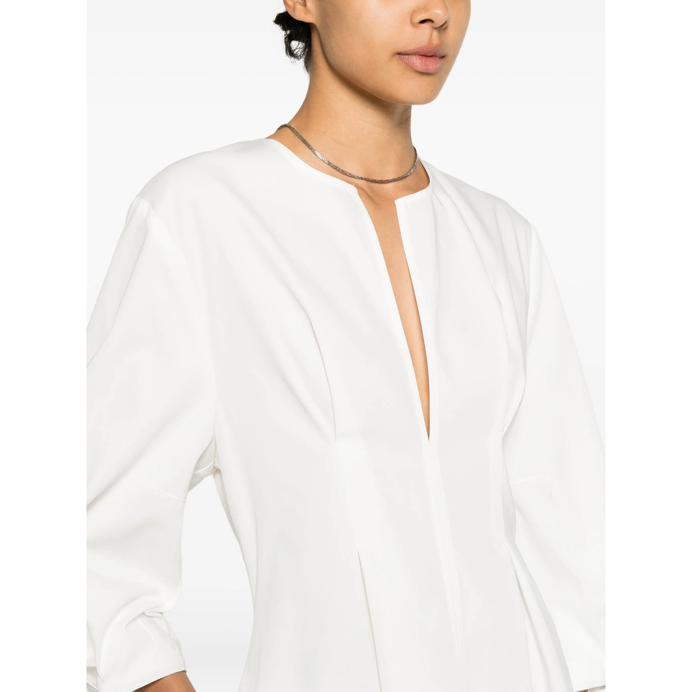 [TOTEME] Shirts Long Sleeve SS26 262-WRD0336 FB0490-047 WHITE