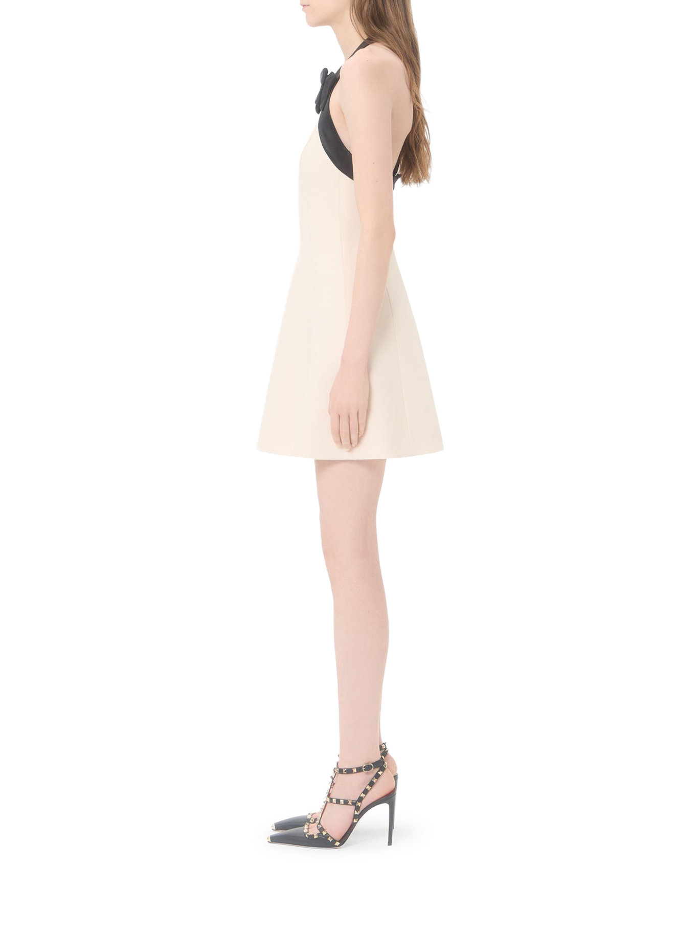 [Valentino Garavani] Sleeveless dress FW26 9B3VAKH41CF9Z7 VANILLA BLACK