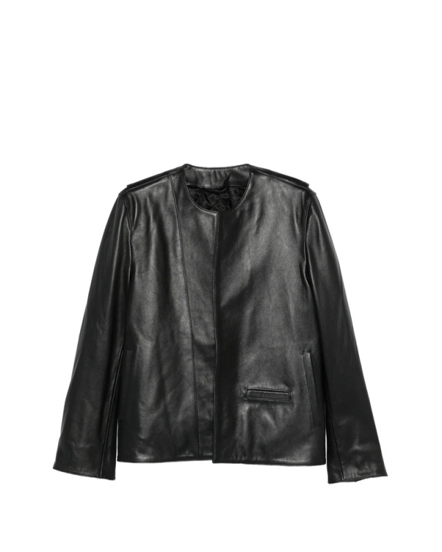 [TOTEME] Leather Jacket SS26 262-WRO0322 LE0207-001 BLACK