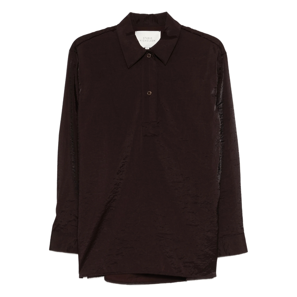 [Studio Nicholson] Shirts Long Sleeve SS26 SNW-1671 PINOLE COCOA