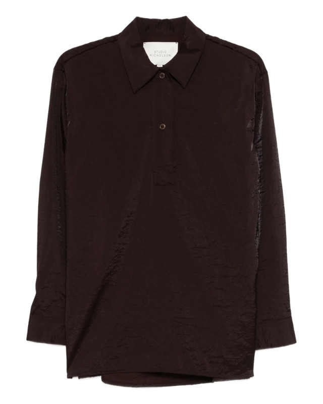 [Studio Nicholson] Shirts Long Sleeve SS26 SNW-1671 PINOLE COCOA