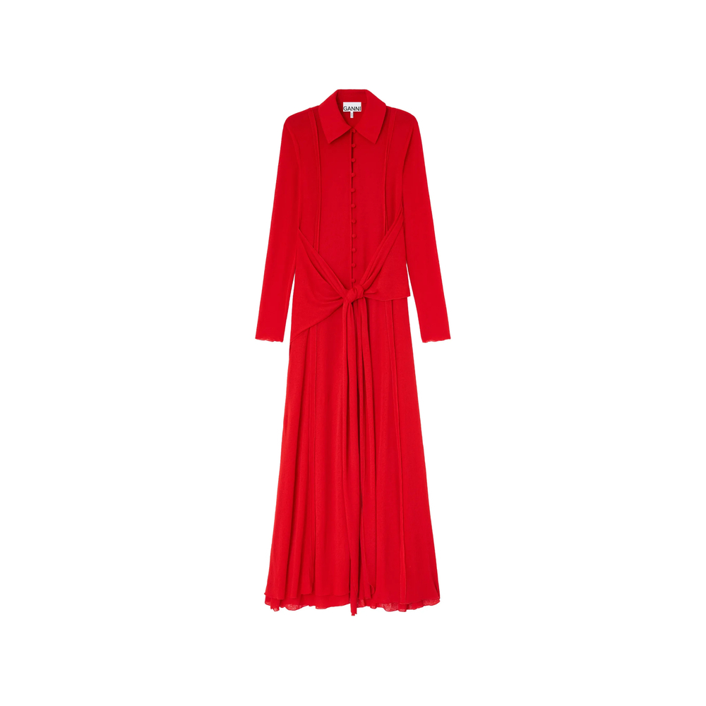[GANNI] Long sleeve dress SS26 A1030484  06P
