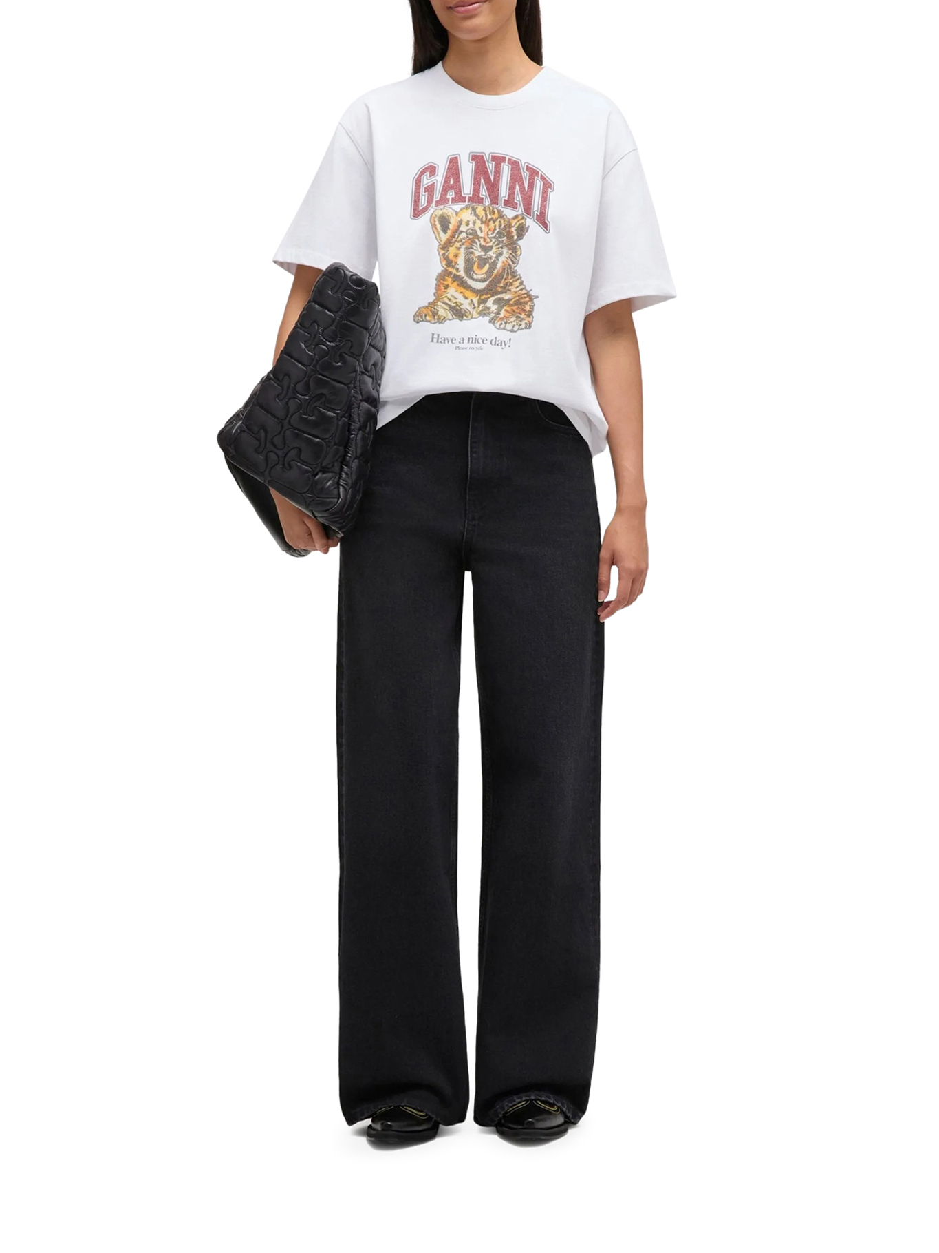 [GANNI] T-shirts Short Sleeve FW26 A1050060151 BRIGHT WHITE