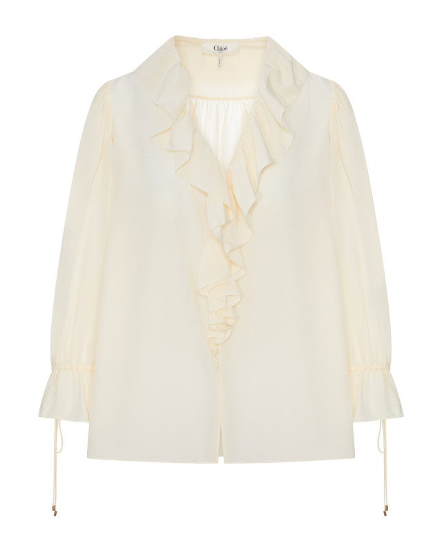 [Chloe] Shirts Long Sleeve FW26 CH26AHT72005114 PRISTINE WHITE