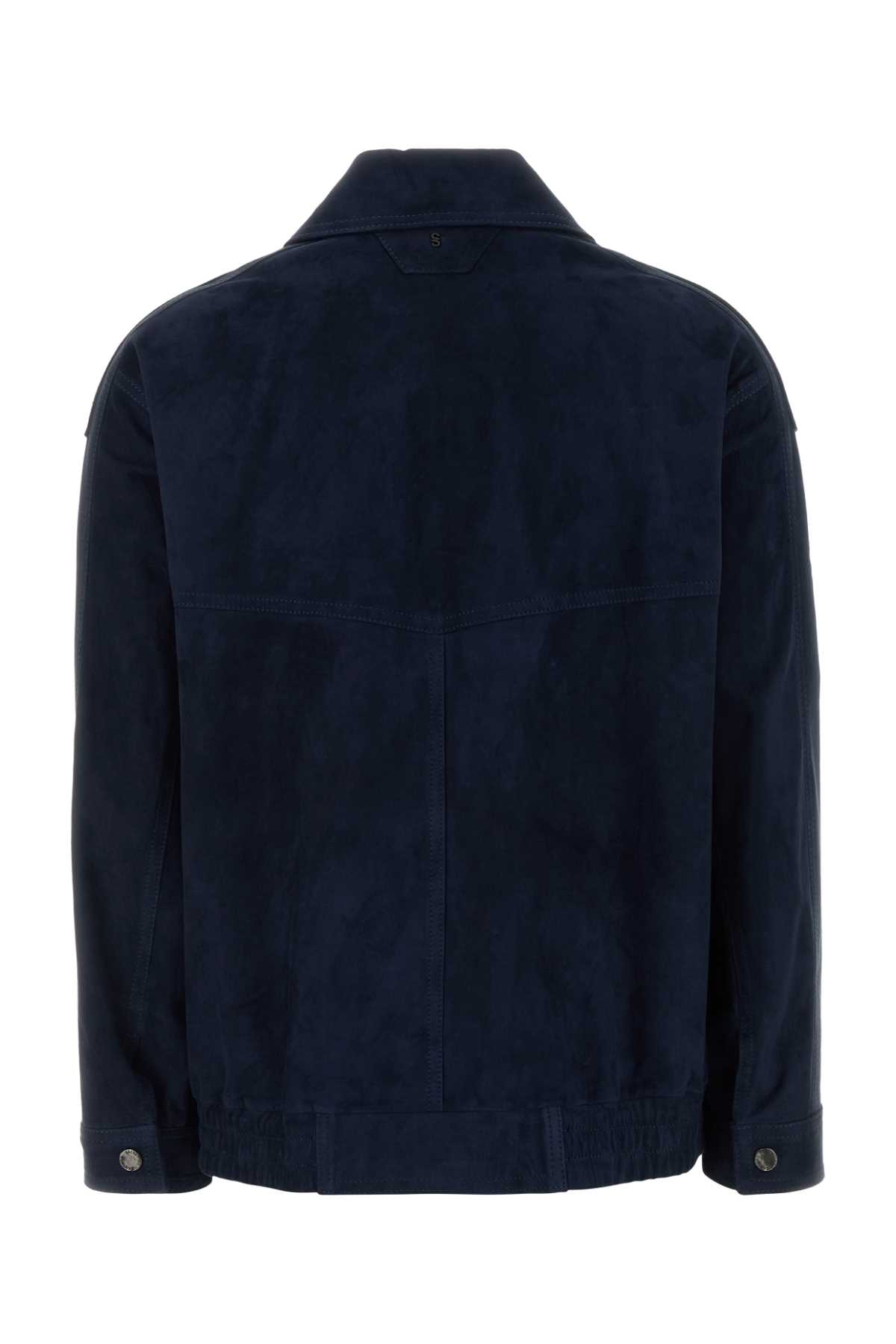 [Santoro] Leather Jacket SS26 50017D DNOBLU