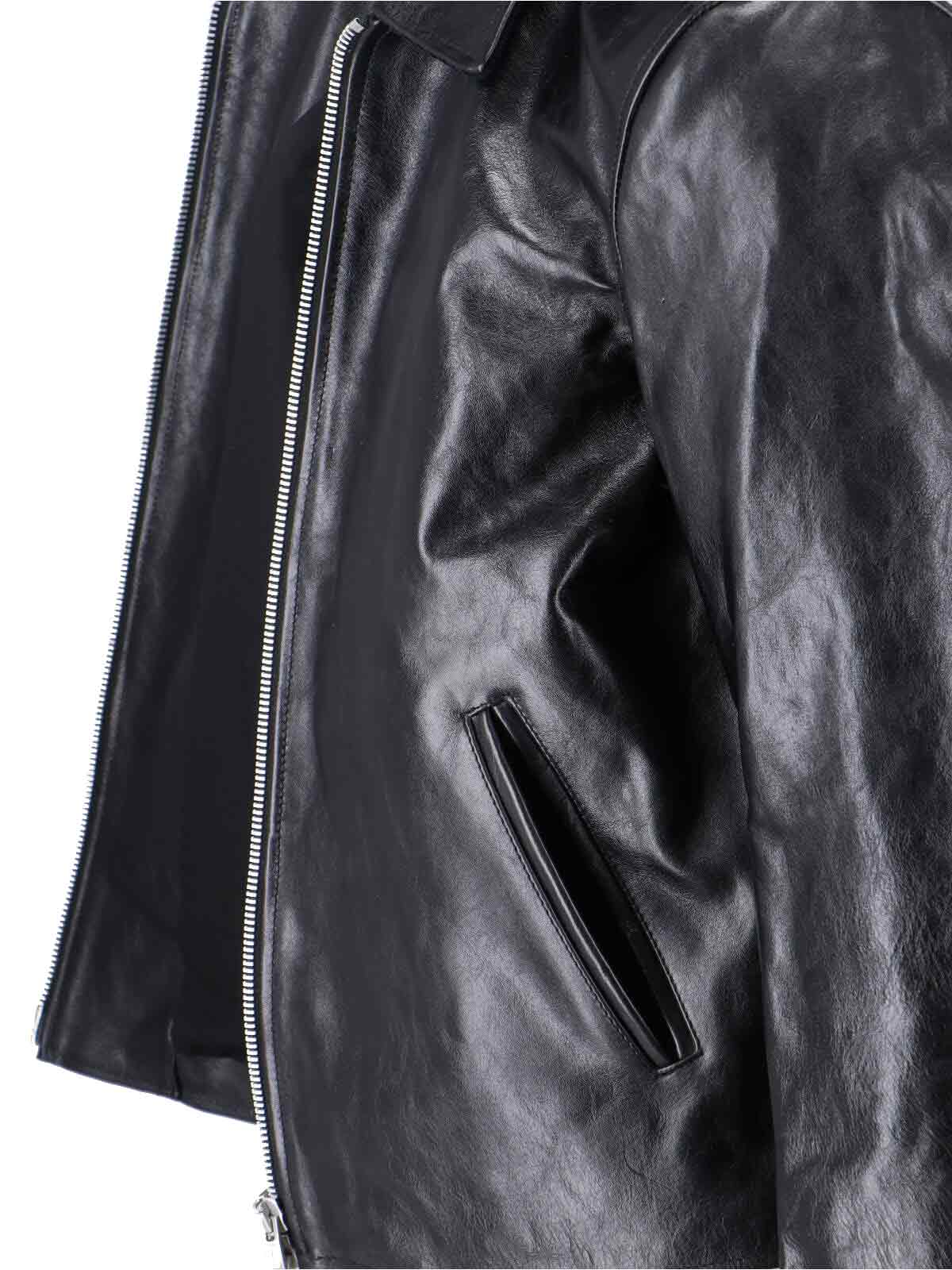 [Our Legacy] Leather Jacket FW26 M4239MTDTOP DYED BLACK LEATHER