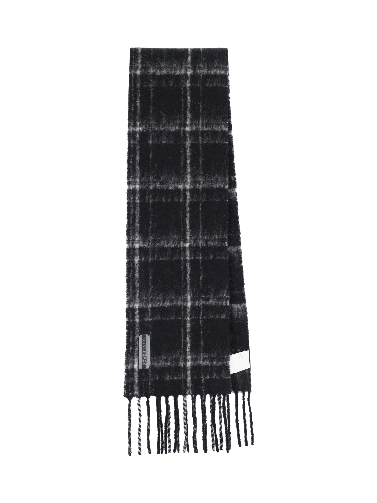 [Our Legacy] Scarf FW26 A4248EBFBLACK FUZZY ALPACA CHECK