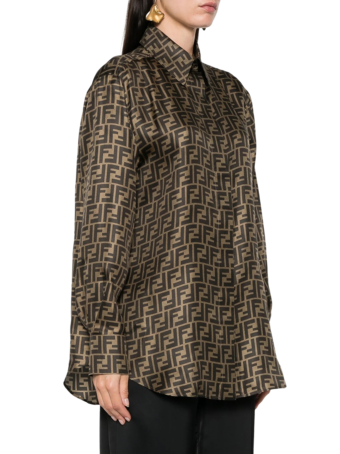 [Fendi] Shirts Long Sleeve FW26 FS8107A8G3F118W TOBACCO