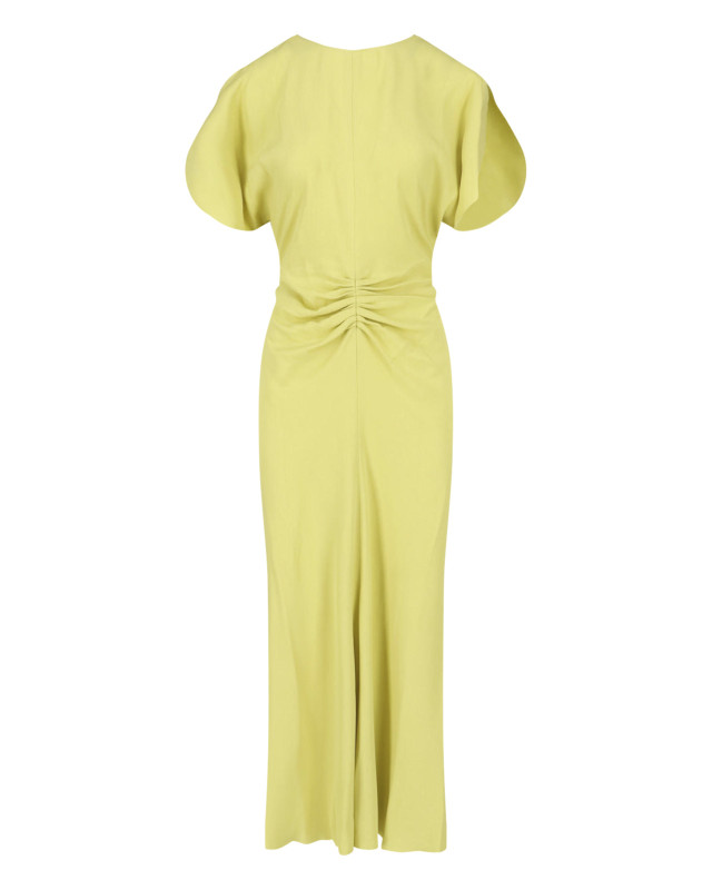 [VICTORIA BECKHAM] Short sleeve dress FW26 1226WDR005227ZCHARTREUSE