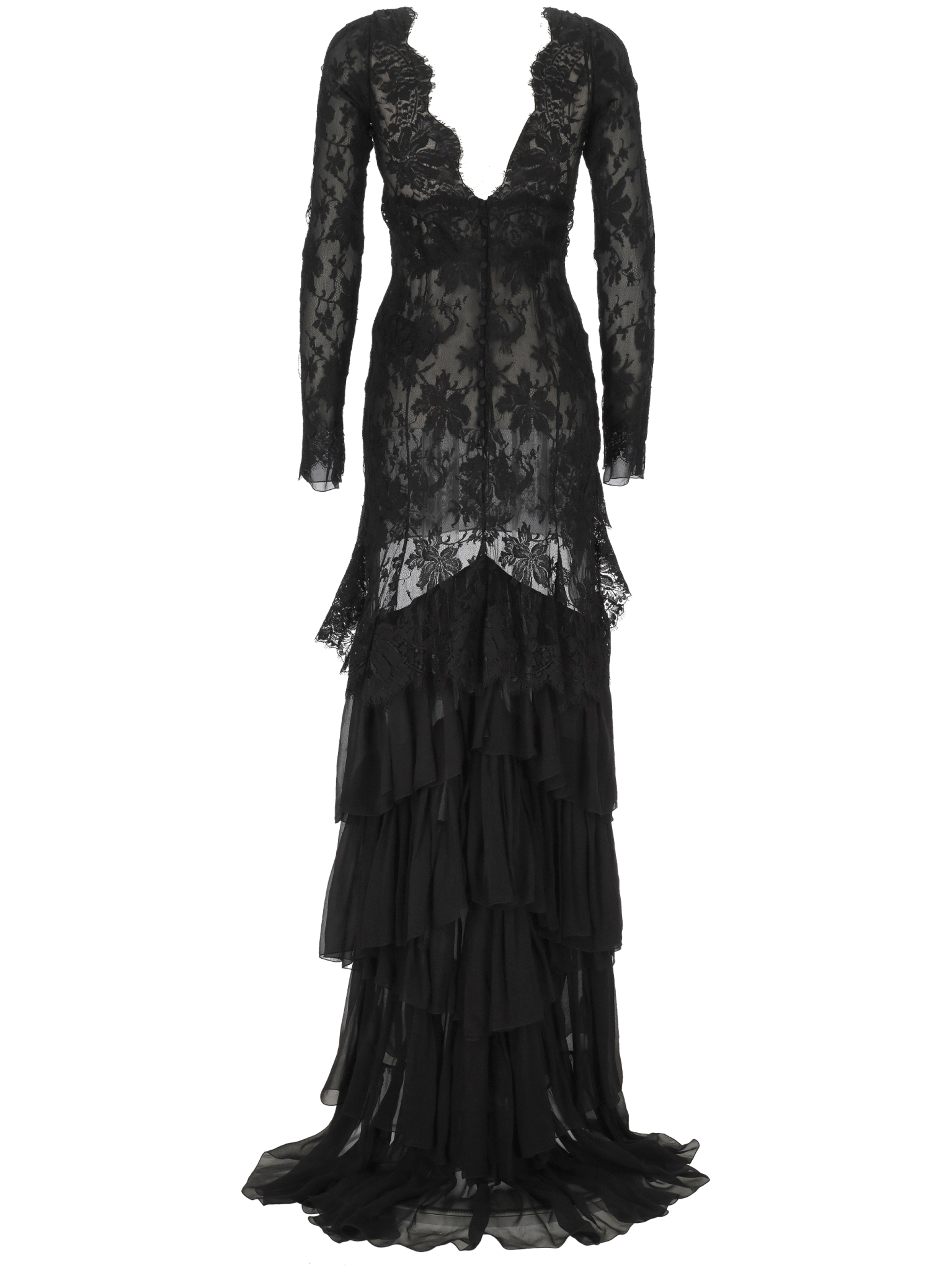 [Saint Laurent] Long sleeve dress FW25 843038Y1K791000