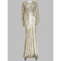 [Self-portrait] Long sleeve dress FW25 PF25-060XA-GD_GOLD
