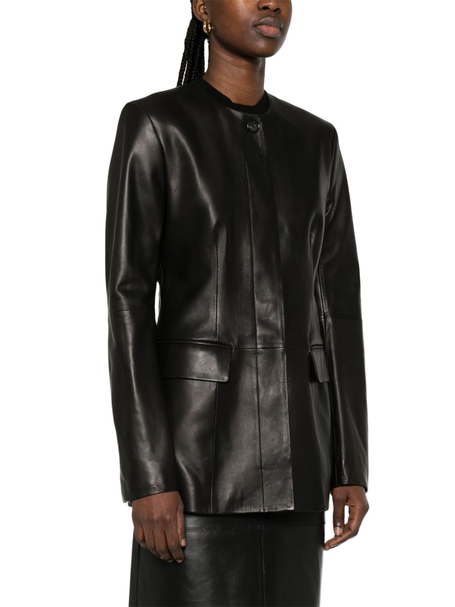 [TOTEME] Jacket FW25 252WRO0192LE0127_BLACK001