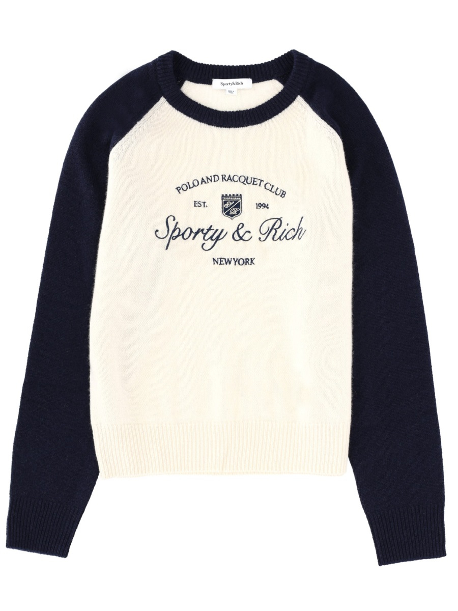 [SPORTY&RICH] Knitwear FW25 WS07561412WH63_ECRU/DARKNAVY