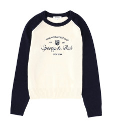 [SPORTY&RICH] Knitwear FW25 WS07561412WH63_ECRU/DARKNAVY