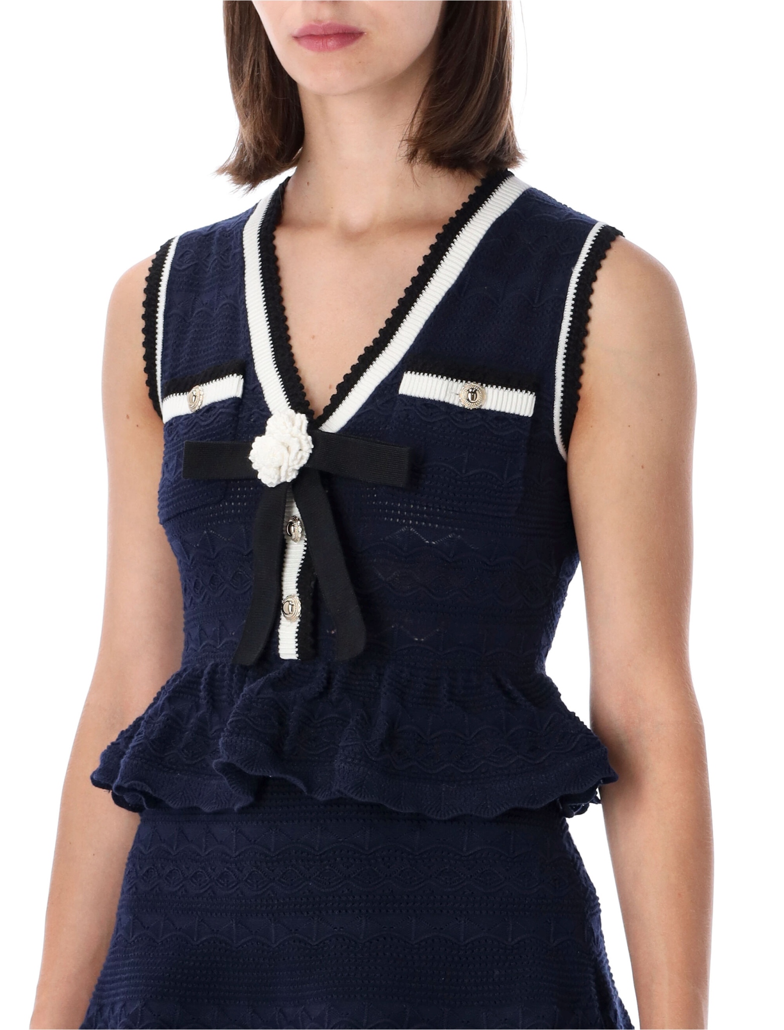 [SELF PORTRAIT] Sleeveless dress FW26 PF26075SNNAVY
